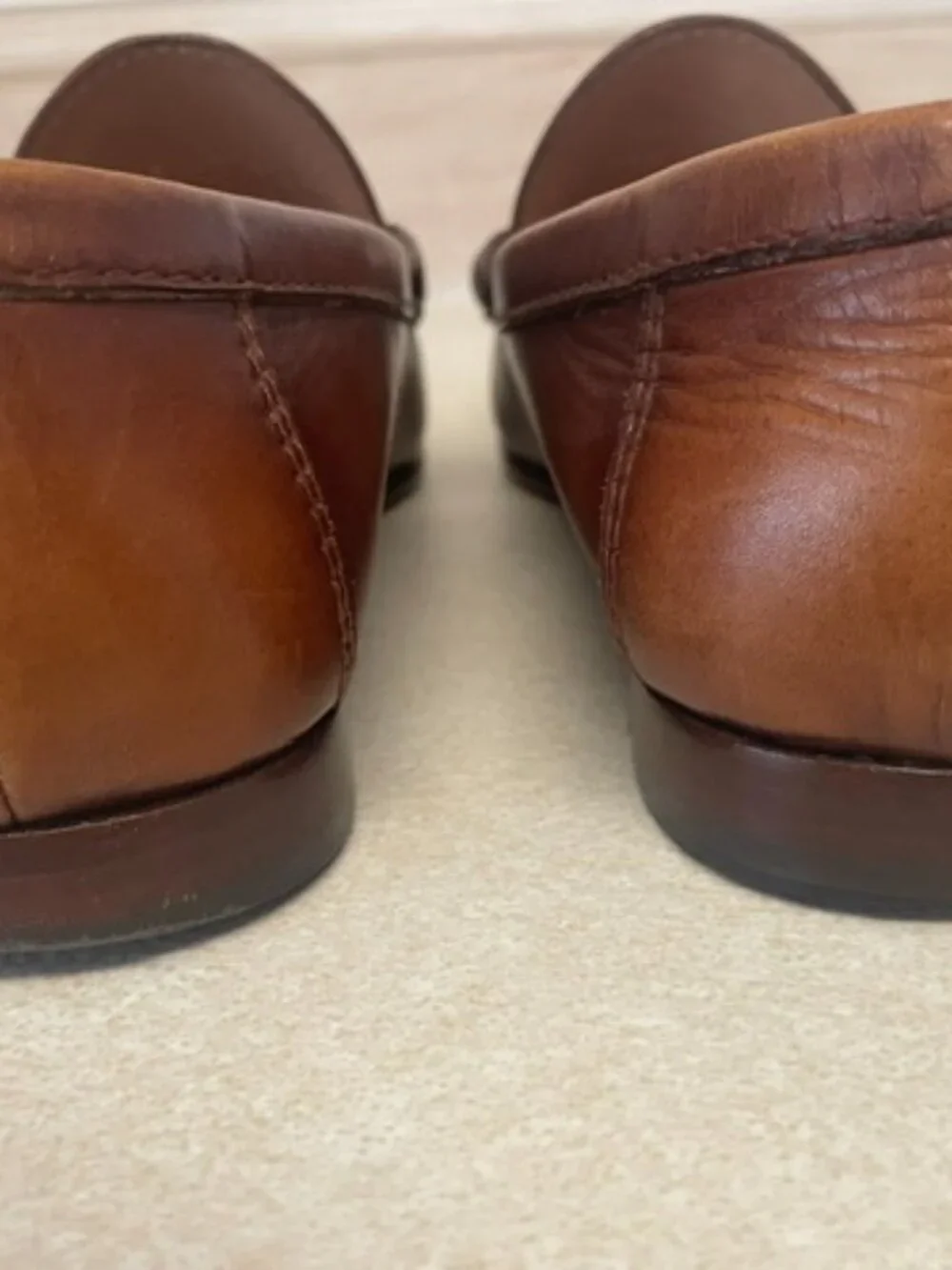 2 pairs of Ralph Lauren Mens Chalmers Burnished Calfskin Penny Loafers size 8.5